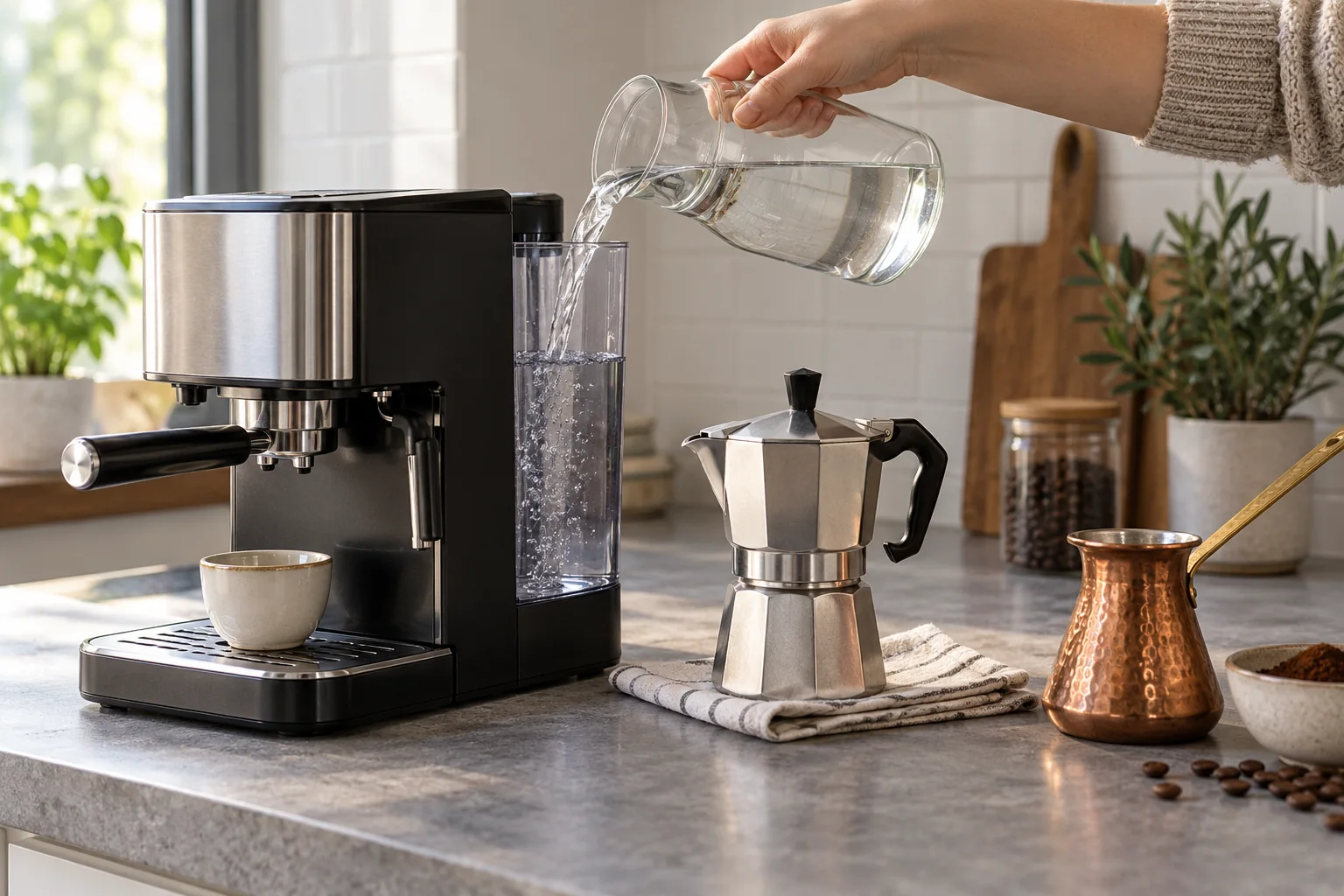 Вода для кофе: как выбрать для кофемашины, воронки, турки и гейзера 3 machine moka cezve